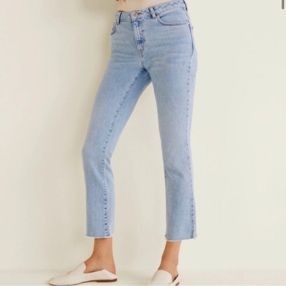 Mango Light Blue Straight Leg Jeans - Picture 1 of 14